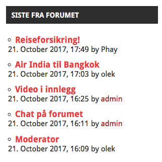 Siste fra forumet