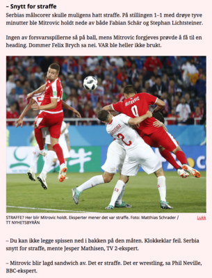 Screenshot fra VG.no