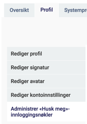 Administrer «Husk meg»-innloggingsnøkler