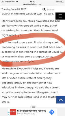 Norge ligger godt ann til å være et av<br />landene som får komme inn tidlig til thailand, men da kan vi ikke tillate slike demonstrasjoner vi så i helga. Den thailandske ambassaden følger nok med og rapporter.